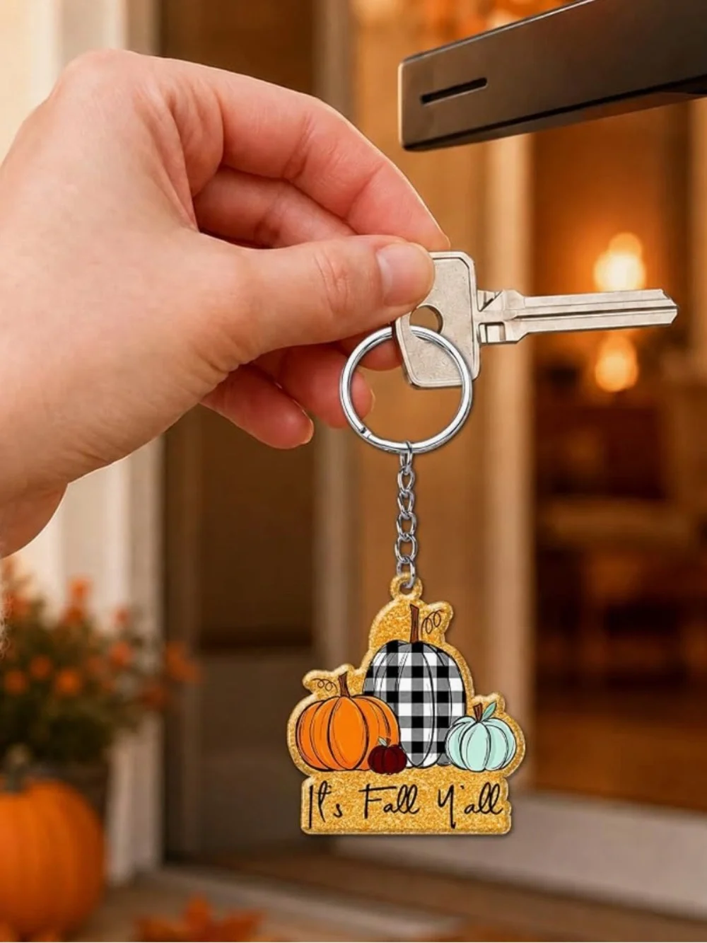 Fall Pumpkins Keychain - NIP
